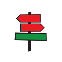 arrow signpost logo vector design symbol of road signs direction ways icon