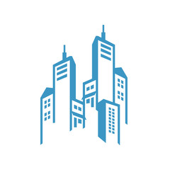 Fototapeta premium new colorful realty skyline building logo design vector graphic modern style