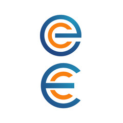 stylish overlapping initial C E Letter logo design vector graphic concept