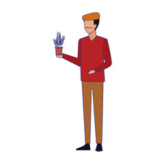 avatar artist man holding a plant pot