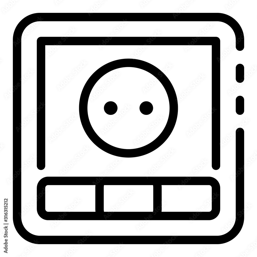 Poster button power socket icon. outline button power socket vector icon for web design isolated on white b