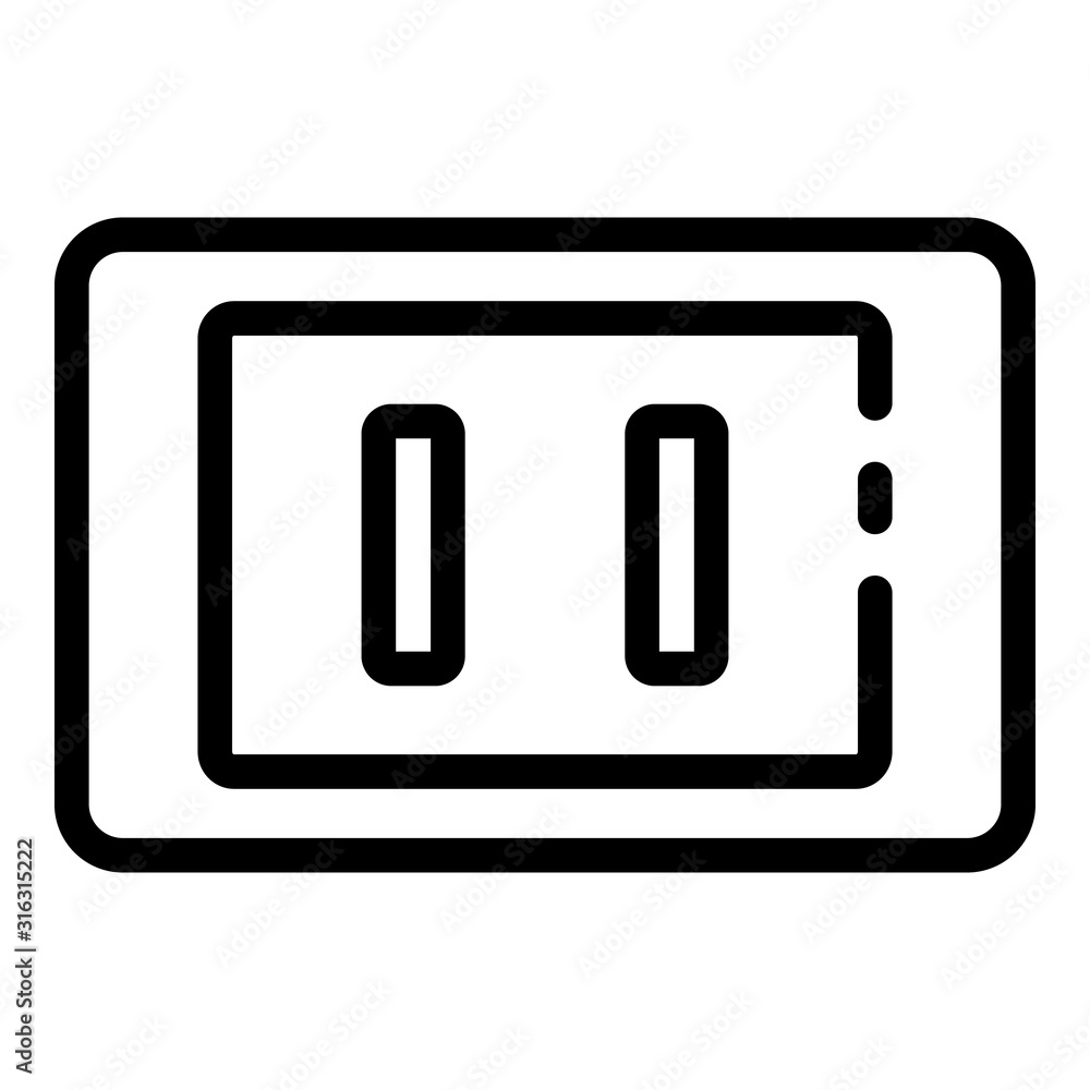 Poster electric line socket icon. outline electric line socket vector icon for web design isolated on white