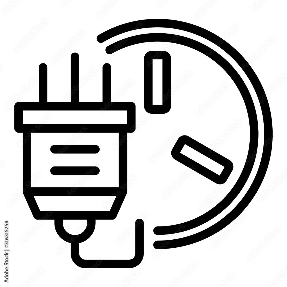 Poster power adapter plug icon. outline power adapter plug vector icon for web design isolated on white bac