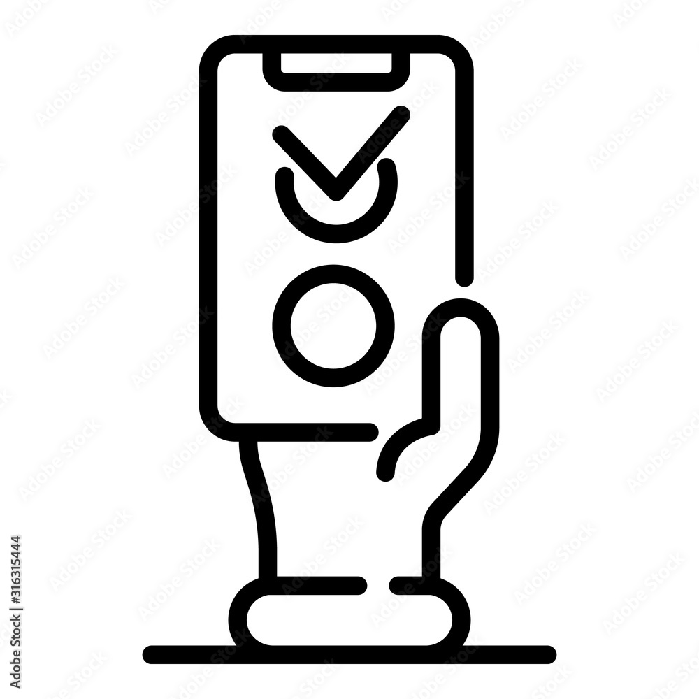 Poster smartphone feedback icon. outline smartphone feedback vector icon for web design isolated on white b