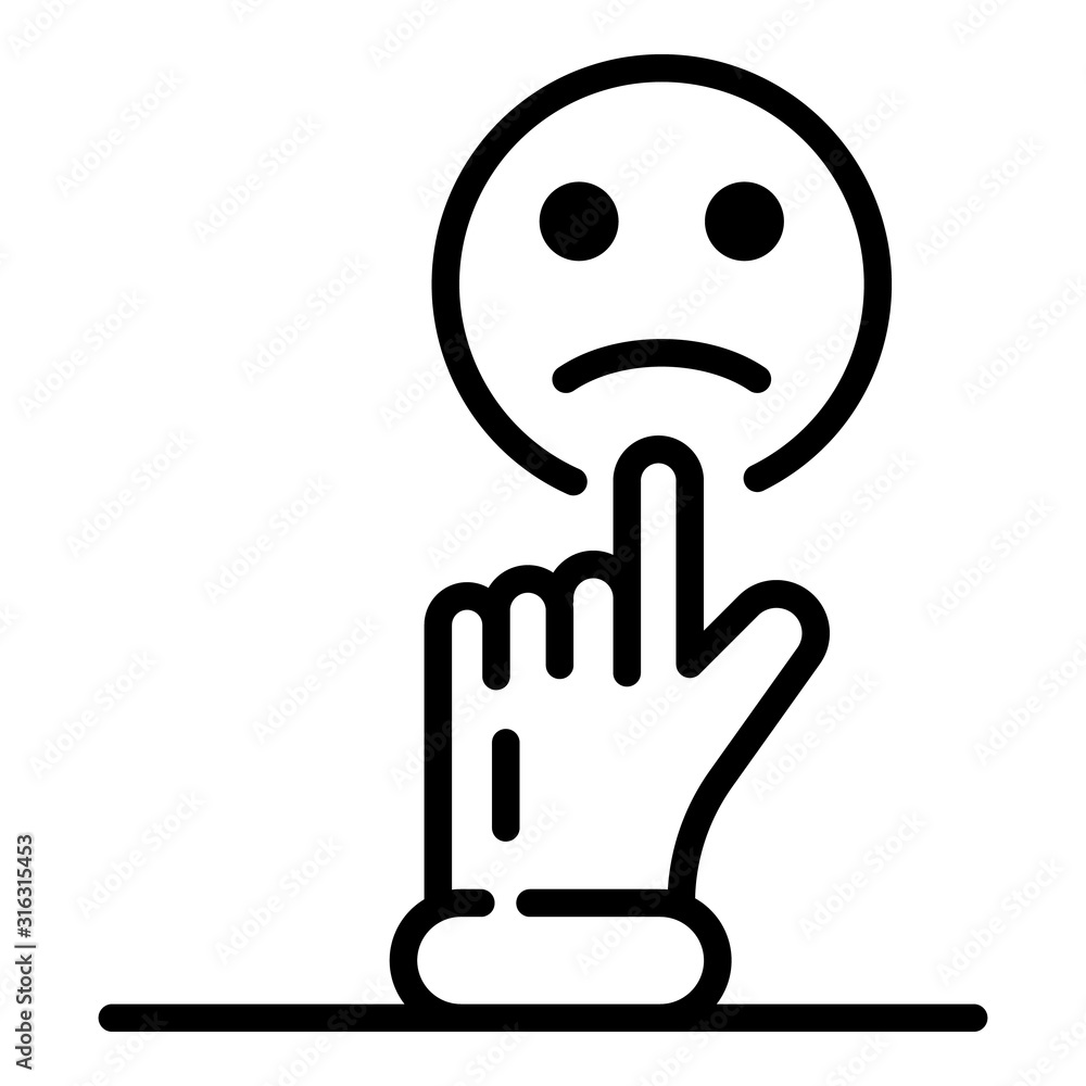 Poster bad feedback icon. outline bad feedback vector icon for web design isolated on white background