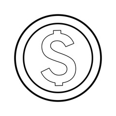 money coin icon, flat design
