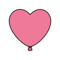 balloon helium in heart shape isolated icon