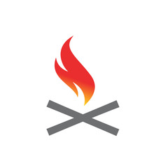 simple camp fire logo design vector icon elements symbol illustrations