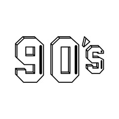 nineties sign retro line style icon