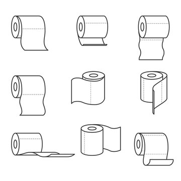 Collection of toilet paper rolls icons. Vector illustration