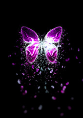 光輝く抽象的な蝶