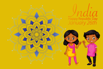 Public holiday poster design with happy kids