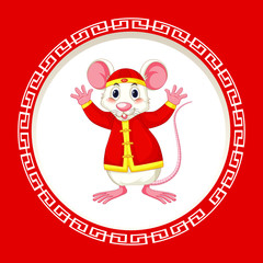 Happy new year background design with rat