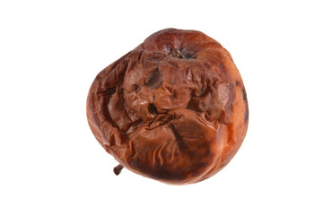 rotten apple isolated on white background