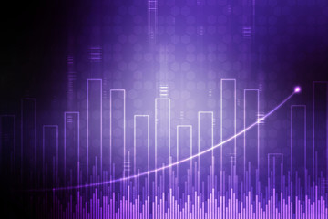 2d rendering Stock market online business concept. business Graph 