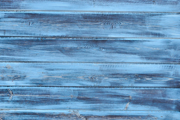 shabby wood background in blue