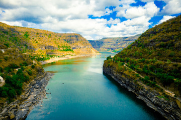 River flowing in mountain valley