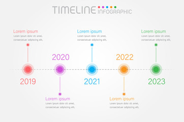 Infographic timeline roadmap on grey background