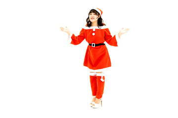 サンタドレスの女性