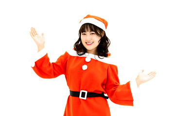 サンタドレスの女性