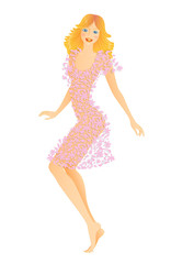 Dancing girl floral dress