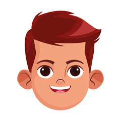 happy boy face icon, colorful design