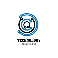 Obraz premium Technology logo design template vector icon