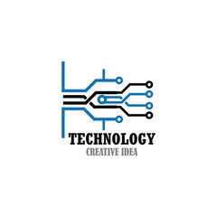 Technology logo design template vector icon