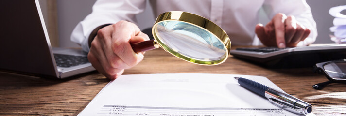 Businessperson Analyzing Bill