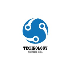 Technology logo design template vector icon