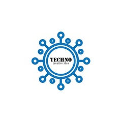 Technology logo design template vector icon