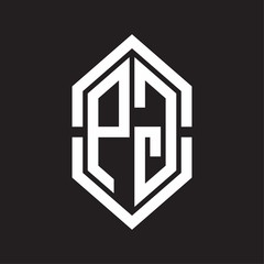 PG Logo monogram with hexagon shape and outline slice style with black and white