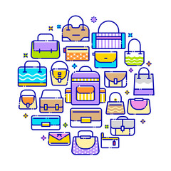 Bags Vector Illustration Concept.