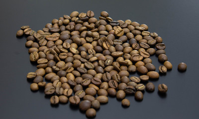 coffee beans on a dark background