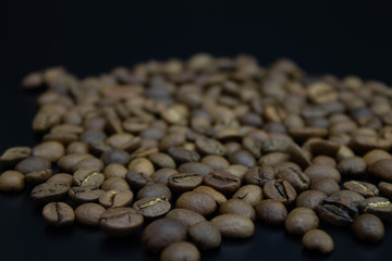 coffee beans on a dark background