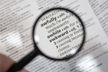 The word of phrase - awhile - in a dictionary.