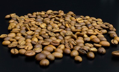 coffee beans on a dark background