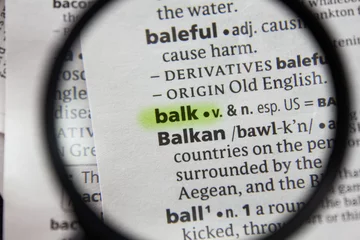 Foto auf Leinwand The word or phrase balk in a dictionary. © sharafmaksumov
