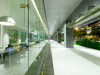 Long corridor in modern building