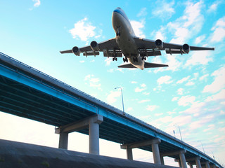 Airplane ready for landing