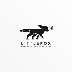Vector Logo Illustration Little Fox Silhouette