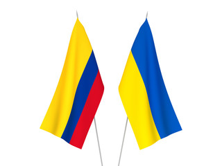 Ukraine and Colombia flags