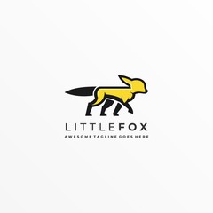Vector Logo Illustration Little Fox Mascot Cartoon