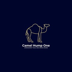 Vector Logo Illustration Camel Hump One Line Art Style