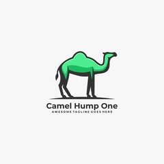 Vector Logo Illustration Camel Hump One Mascot Cartoon