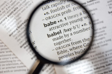 The word of phrase - babel - in a dictionary.
