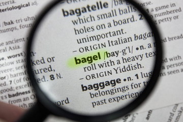 The word or phrase bagel in a dictionary.