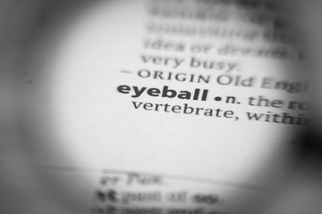 Word or phrase eyeball in a dictionary.