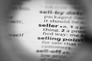 Fototapeta premium Word or phrase seller in a dictionary.