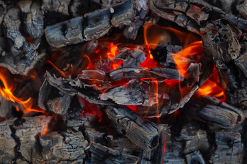 abstract background of burning coals